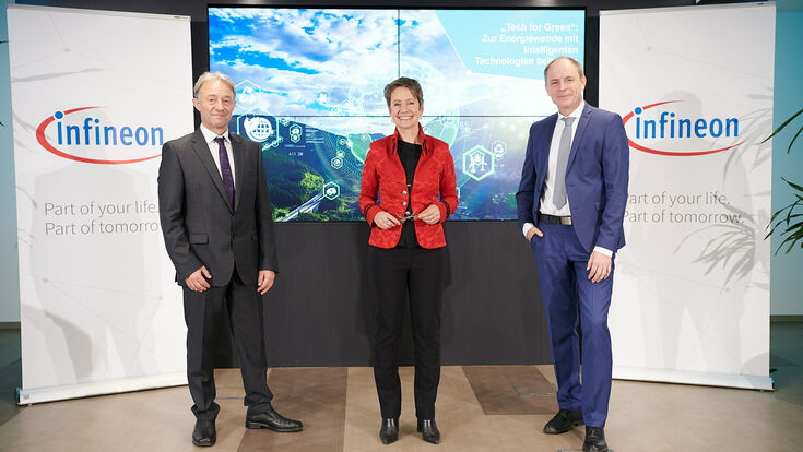 © Infineon Technologies Austria AG Die Vorstände der Infineon Technologies Austria AG von links: Thomas Reisinger - Vorstand für Operations, Sabine Herlitschka – Vorstandsvorsitzende; Oliver Heinrich – Finanzvorstand