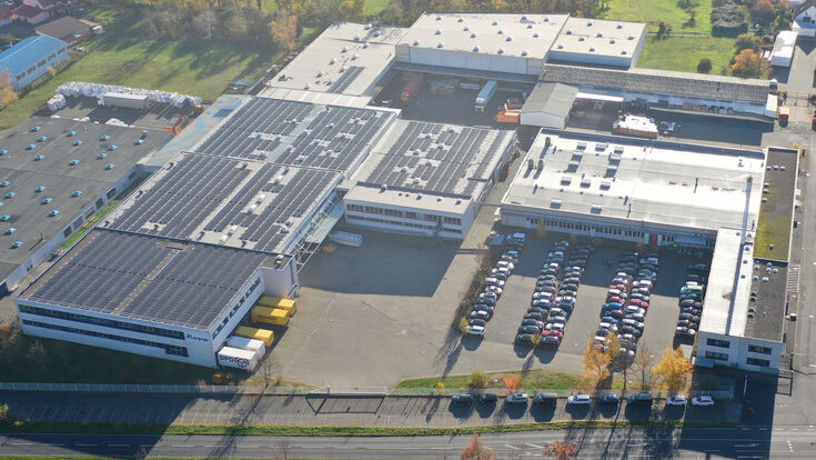 © Kopp Der Kopp Standort aus der Vogelperspektive, so werden die PV-Module sichtbar.
