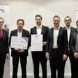 Peter Reichel, OVE, Preisträger Hermann Reisenbauer und Stefan Reisenbauer, Roman Eichinger, OVE, Mark Stefan, AIT und Christoph Wanzenböck, Technologieplattform Smart Grids Austria (v.l.n.r.)