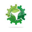 eco gear green ecology green energy carbon recycly leaf tree industry water air outside outdoor landscape manufacture river blue sea ocean animal bird fish circle swoosh logo vector simple unique business symbol mark modern brand identity work engine machine automatic run moving move dynamic