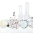 LED energy saving lamps on white background
