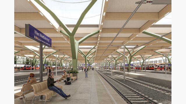 Blick in die zukünftige Gleishalle des Wiener Westbahnhofs.