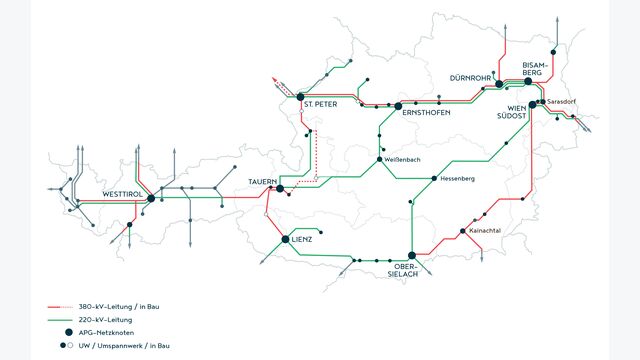 Österreichische Netzgrafik der APG
