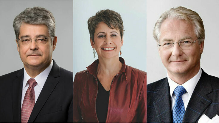 © FEEI/PhotoSimonis/InfineonAustria/CANCOMAustria V.l.n.r.: Wolfgang Hesoun (FEEI-Obmann), Sabine Herlitschka (Obmann-Stv.), Kari Kapsch (Obmann-Stv.)