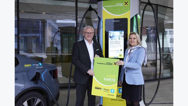 Präsentierten eine völlig neuartige Kooperation für Energiegemeinschaften und E-Auto-Fahrer: Ernst Kloboucnik vom ÖAMTC Wien/Niederösterreich/Burgenland und Eva Fugger von Raiffeisen Burgenland.