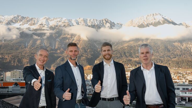 Wollen hoch hinaus mit dem Unternehmen: die Rowa­-Moser-­Manager Markus Mühlsteiger, Martin Kowar, Daniel Hochschwarzer und Stefan Moser (v.l.n.r.)
