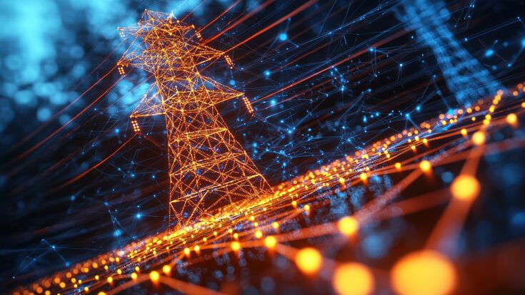 electricity,power,grid,energy,network,digital,technology,transmission,tower,lines,wires,infrastructure,electric,system,connection,data,information,smart,innovation,future,modern,abstract,glowing,orange,blue,lights,nodes,connections,structure,illuminated,high,voltage,powerlines,networked,digitalization,technological,advancement,visualization,cyber,global, electricity, power, grid, energy, network, digital, technology, transmission, tower, lines, wires, infrastructure, electric, system, connection, data, information, smart, innovation, future, modern, abstract, glowing, orange, blue, lights, nodes, connections, structure, illuminated, high, voltage, powerlines, networked, digitalization, technological, advancement, visualization, cyber, global