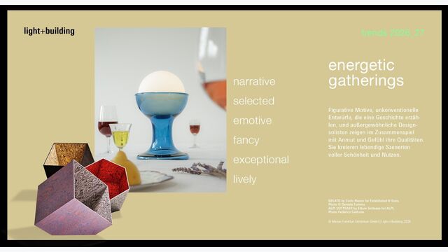 Zeitgenössische Designs entfalten ihren Retro-Charme beim Trend Energetic Gatherings.