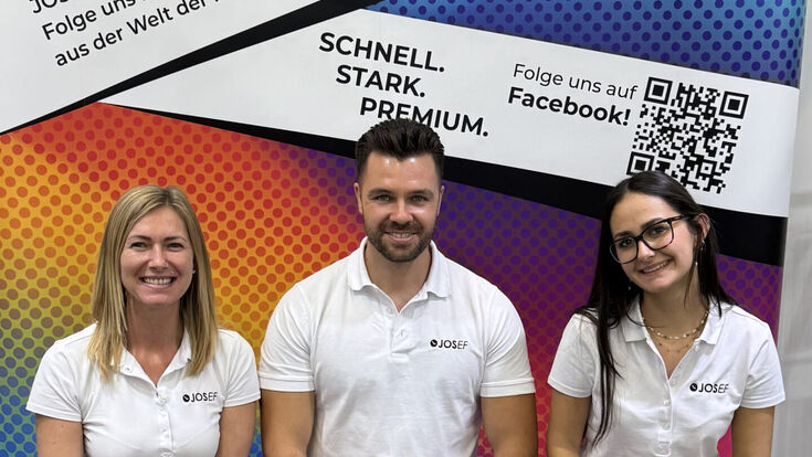 Das Josef-Messe-Team: Michaela Reitner, Go2Market-Expertin, Patrick Richter, Vertrieb Josef und Marika Buchinger, CEO Office Assistant (v.l.n.r.)