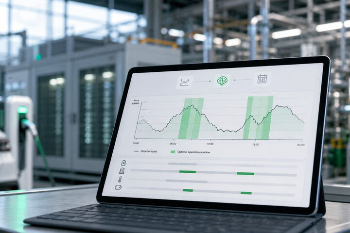 Ein Forschungsteam am Fraunhofer IPA hat eine KI-basierte Strompreisprognose entwickelt und validiert. Das Ergebnis: Im Vergleich mit einem marktüblichen Dienst erkannte sie günstige und teure Zeitfenster deutlich besser und senkte die Stromkosten um bis zu 17 Prozent.