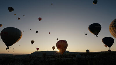 Bekannt für seine Heißluftballon-Flüge: Das Güvercinlik-Tal in Kappadokien.